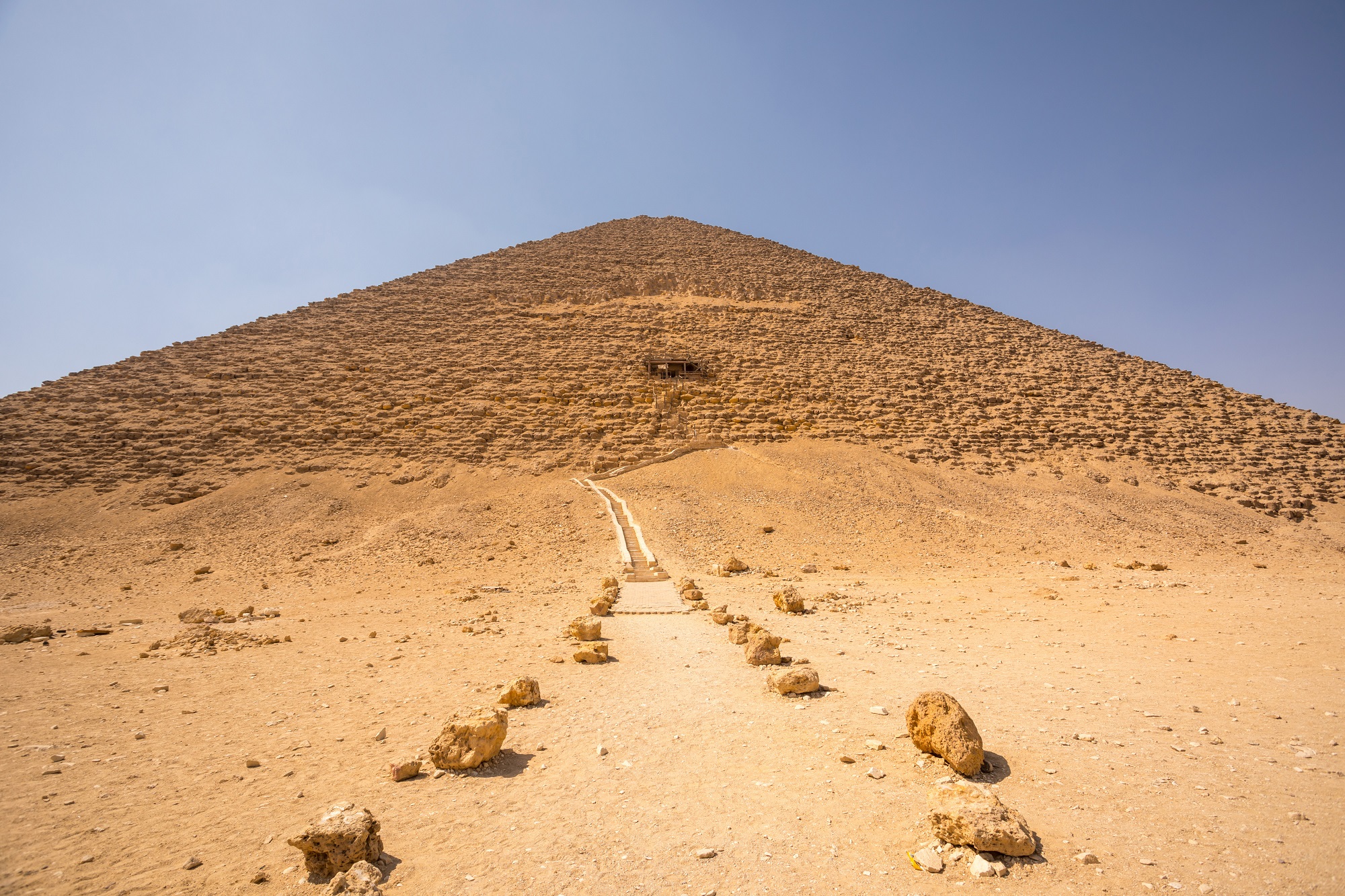 A view of Sneferu's Red Pyramid at Dahshur. Shutterstock.