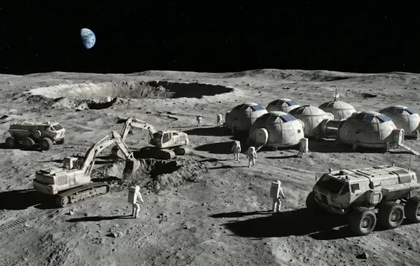 Ilustracija lunarne postaje.