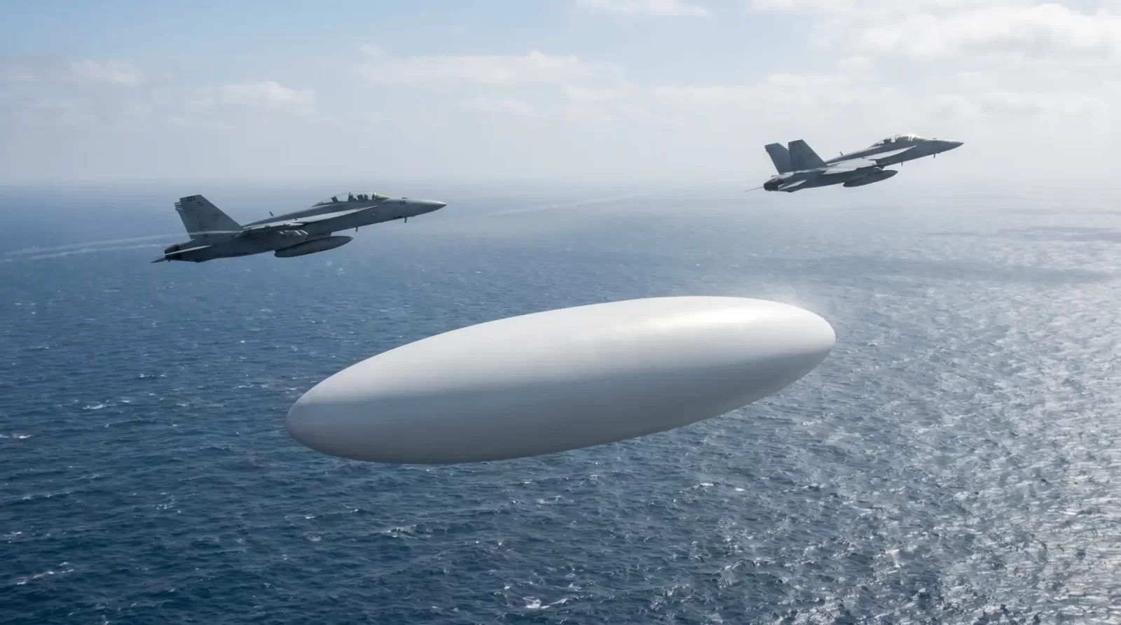 Ilustracija: Američki borbeni zrakoplovi prate neidentificirani zračni objekt iznad oceana tijekom vojne operacije. Zasluge: Kozmos.hr / Ivan Petričević.