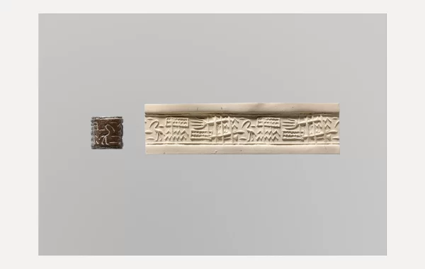 Mezopotamski valjkasti pečat i njegov otisak iz zbirke Metropolitan Museuma