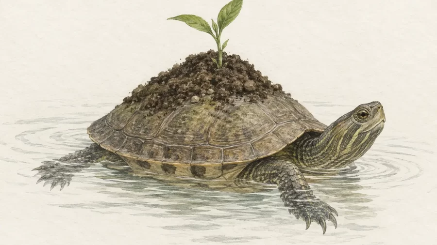 Ilustracija zemlje na leđima kornjače iz predaje naroda Oneida